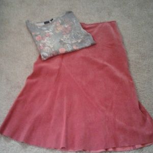 Suede below the knee skirt